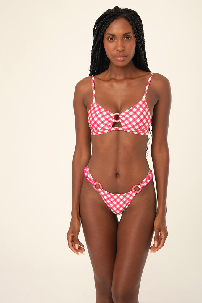 Black gingham hot sale bikini top