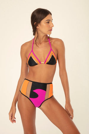 Lira Bikini Top - colorblock high waist - HYPE BEACHWEAR