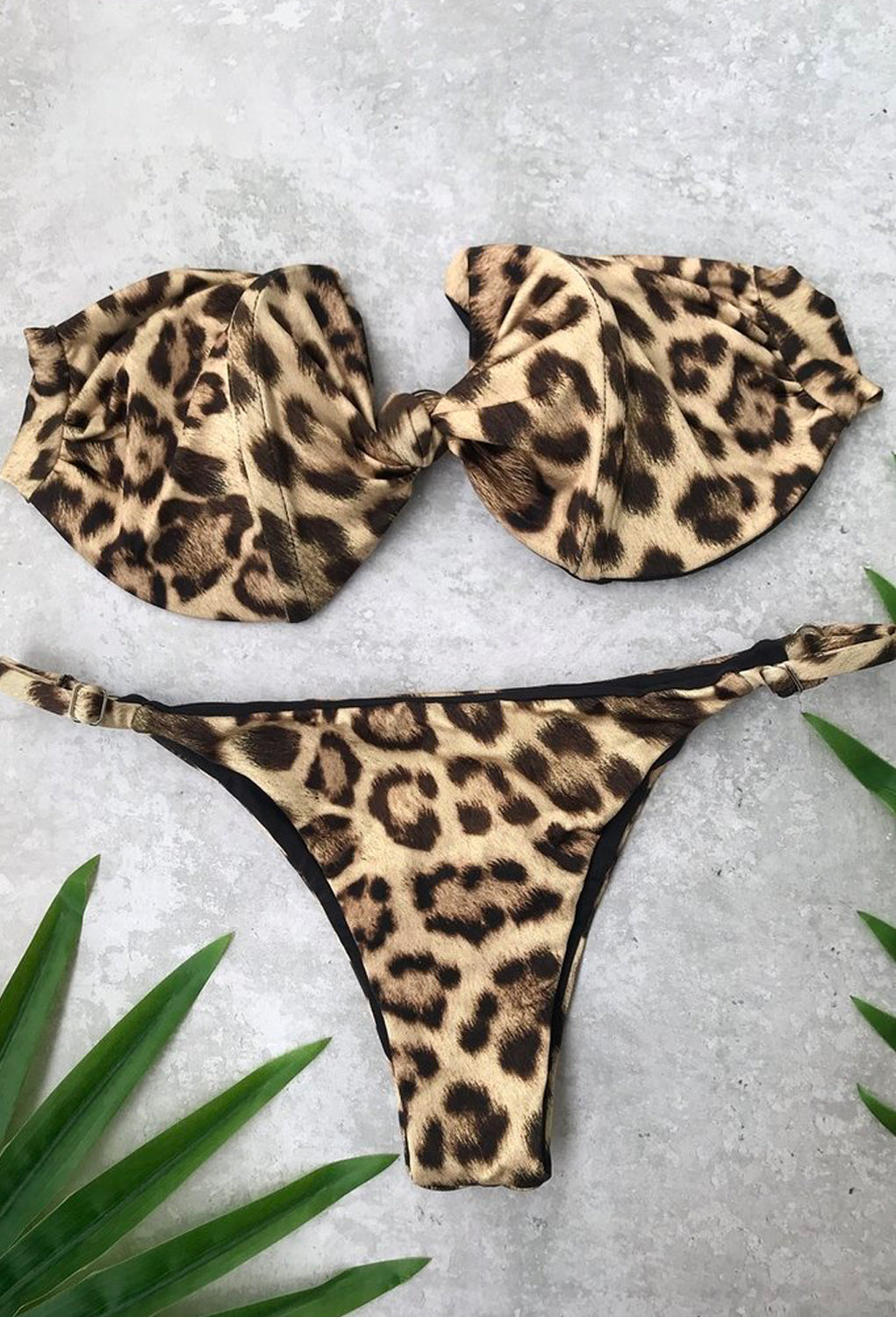 Leopard Print Knot Bikini Top - Sereia Brasil - Bikini - SEREIA BRASIL