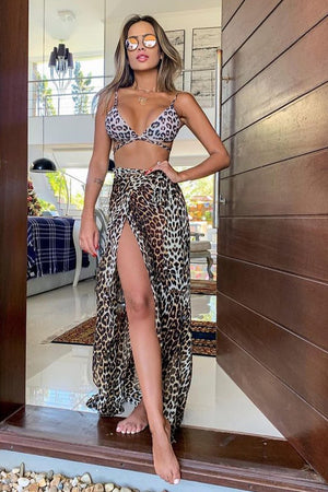 Strappy Leopard Print Bikini Top - Gapaz - Bikini - Gapaz