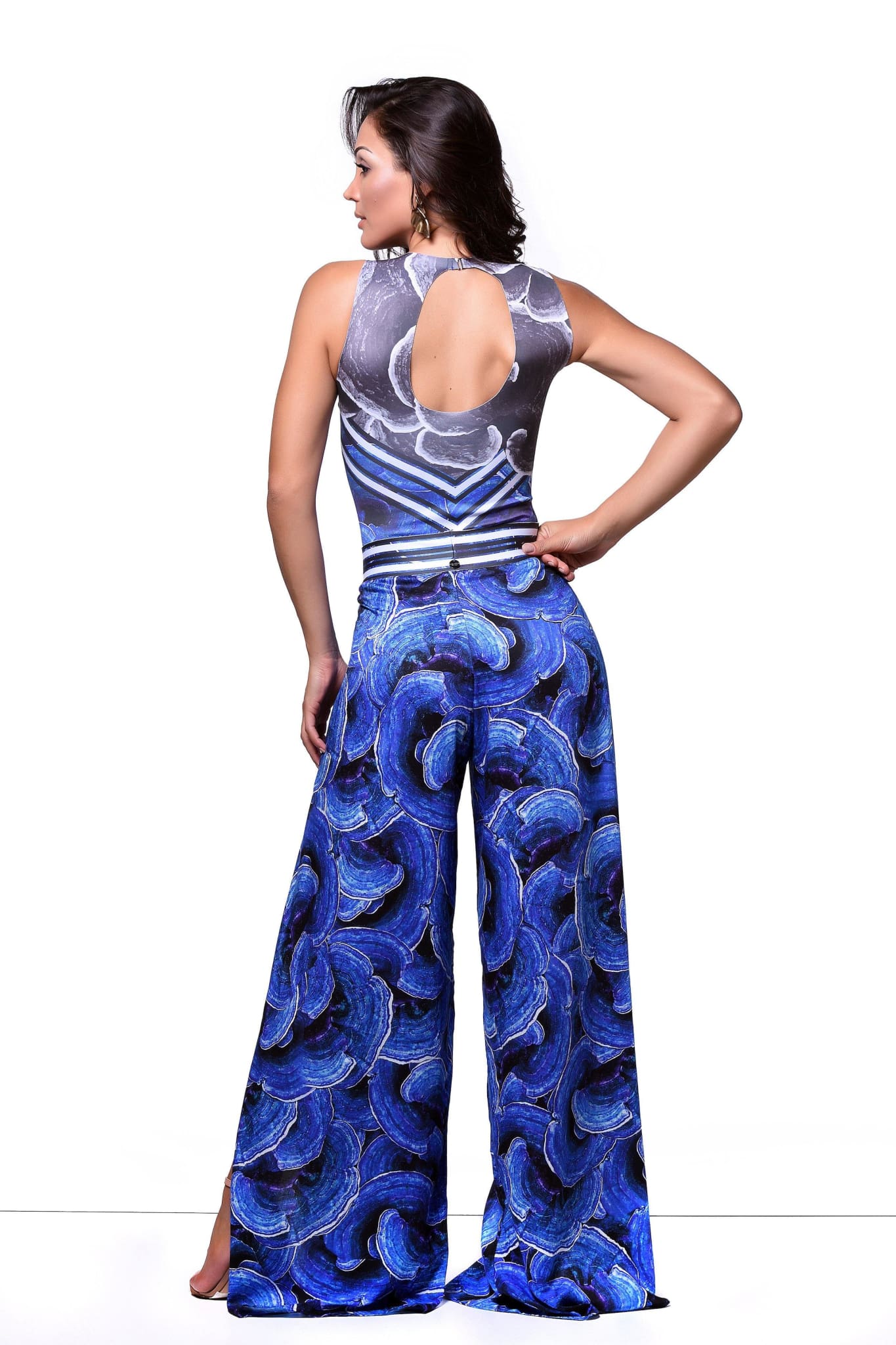Thigh Slit Blue Pants - Karla Vivian - bikiniland
