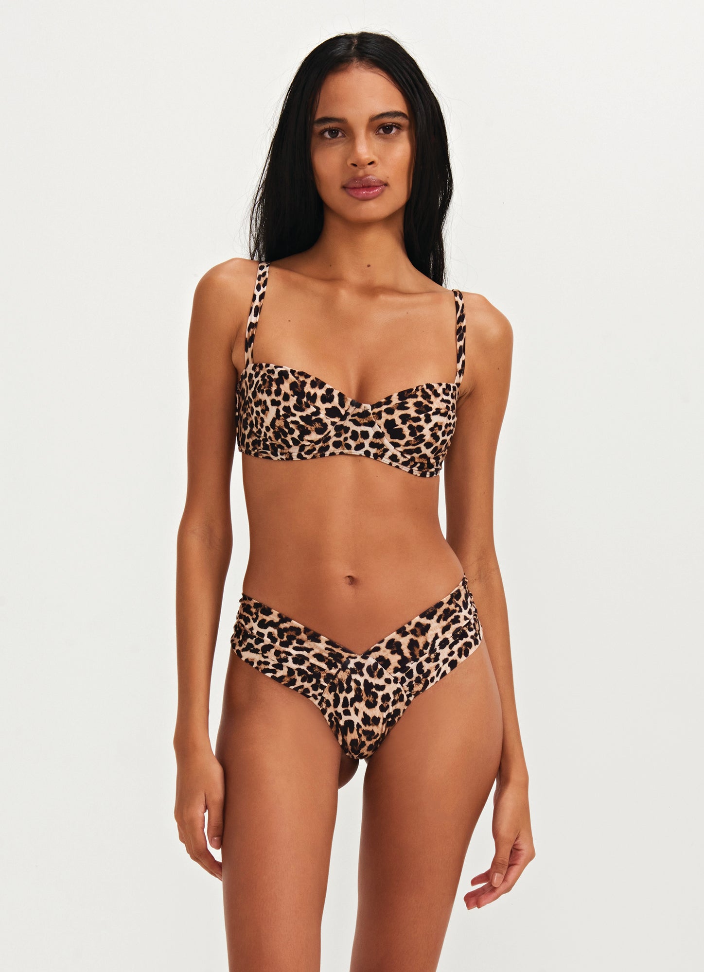 Jaguar Animal Print Half Cup Bikini Top Triya
