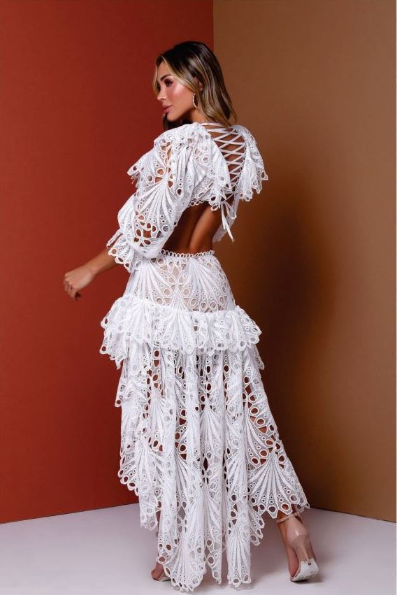 White Lace Beach Party Dress - Karla Vivian - COVER UP - KARLA VIVIAN